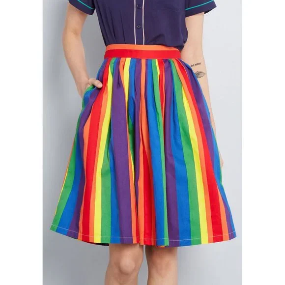 Modcloth Skirts Modcloth Rainbow Pride Pleated Skirt Poshmark